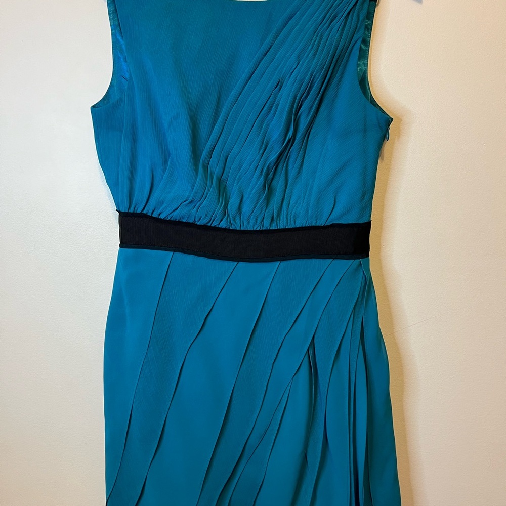 Max & Cleo Blue Pleated Cocktail Dress
